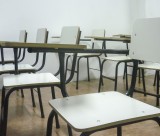 Classroom Empty White Chairs