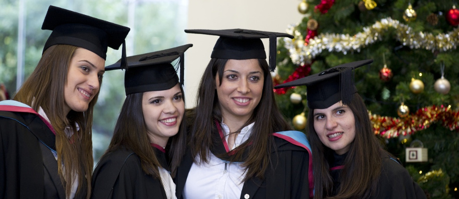 Graduates Smiling at the Winter Graduation Ceremony in the East Midlands Conference Centre University Park